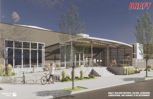 Визуализация эскиза дополнительного перспективного входа в новую библиотеку Northwest